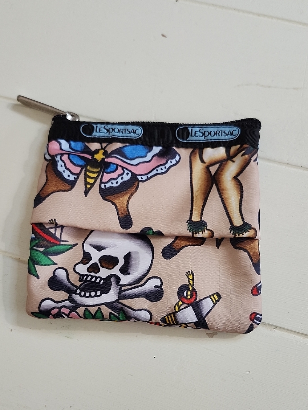 Lesportsac Rare Collaboration Ed Hardy/Christian Audiger Coin Purse Tissue Holde